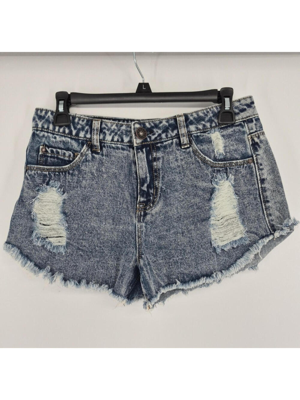 Tinseltown Denim Couture Distressed High Rise Cut Off Shorts Women's Size 6